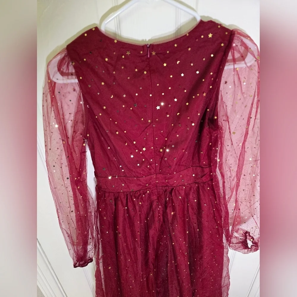 NWT JJs House Womens Sparkle Star Red Special Occasion Cocktail Dress Small